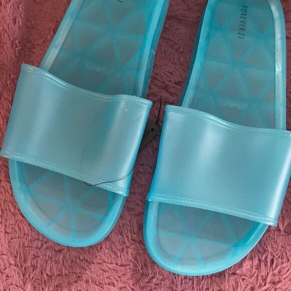 Electric Blue Slip on Sandals - Picture 2 of 4